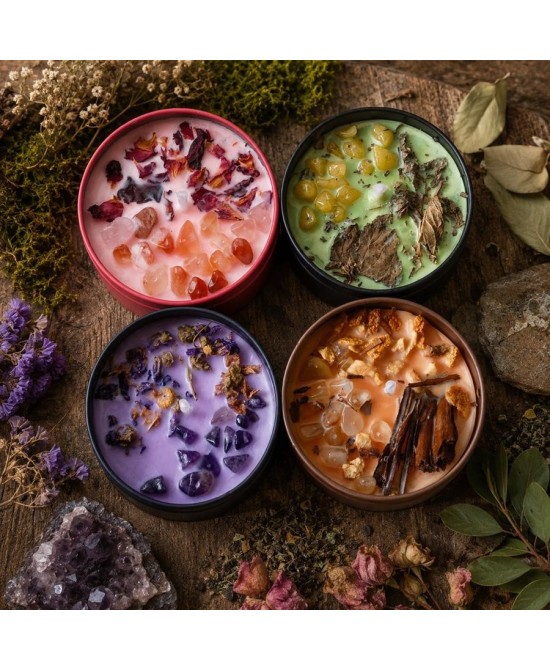 Vela de Soja con Cristales Naturales