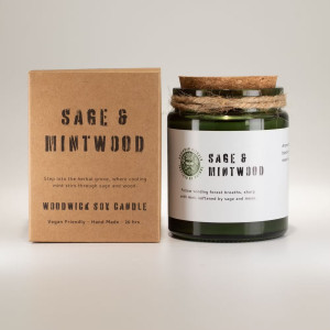 Vela natural de soja salvia y menta