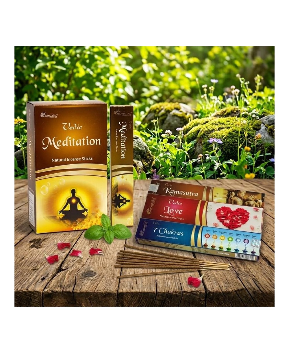 Caja de Incienso Védico Aromátika con varillas aromáticas para perfumar el hogar.