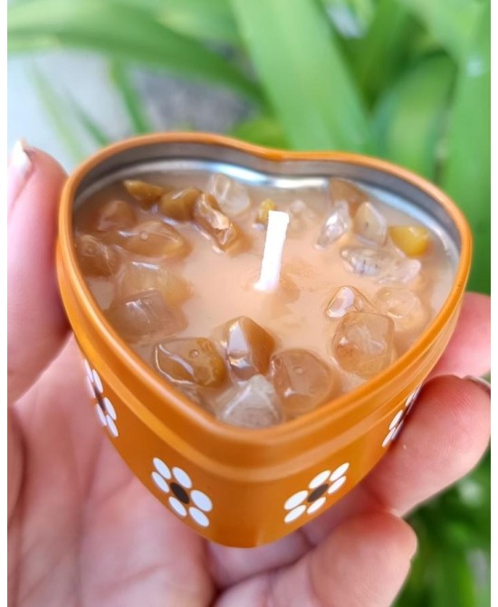 Vela Artesanal Corazón con Cuarzos