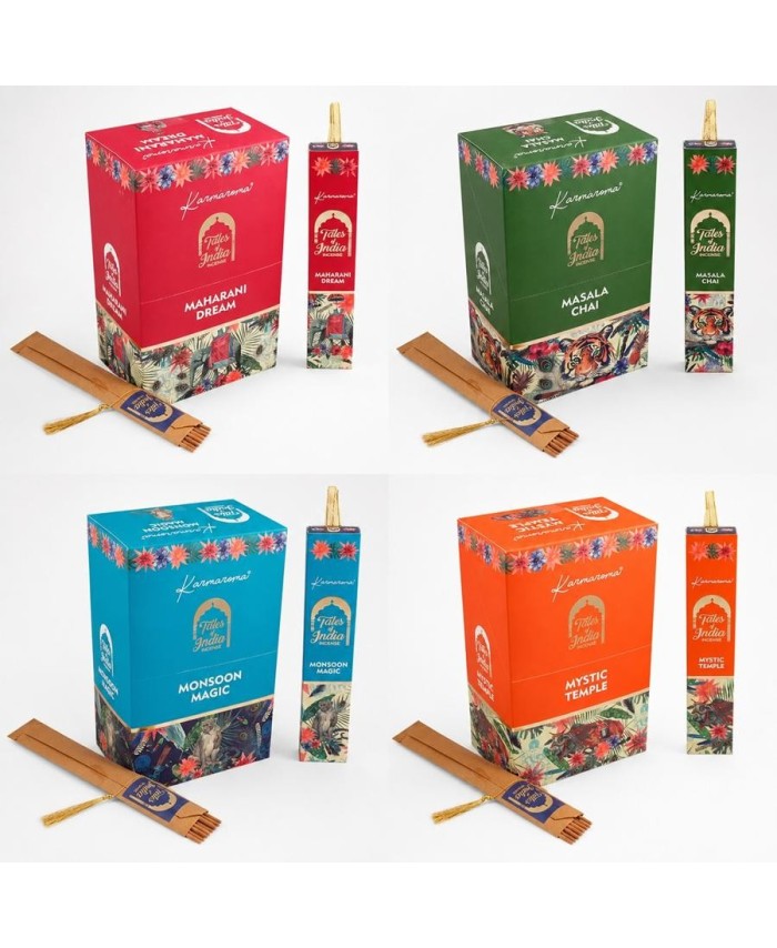 Caja de Incienso Cuentos de la India con varillas aromáticas naturales.