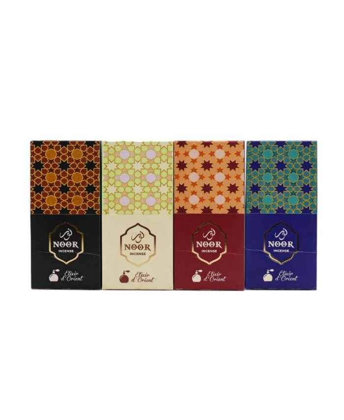 Caja de incienso Premium Oud con cuatro variedades de fragancia oriental.