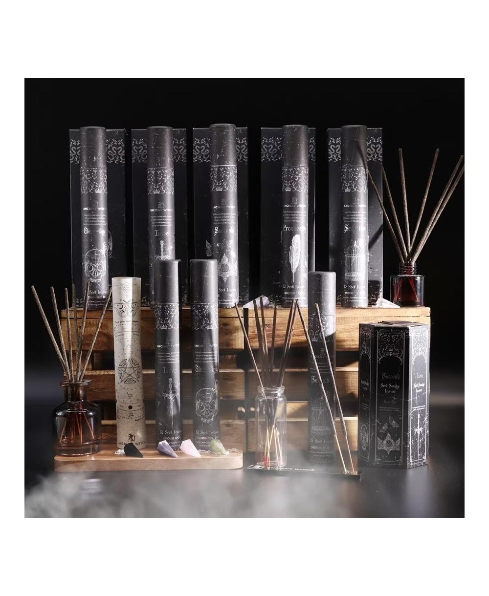 Set de incienso ritual con péndulo de cristal natural y mapa de adivinación.