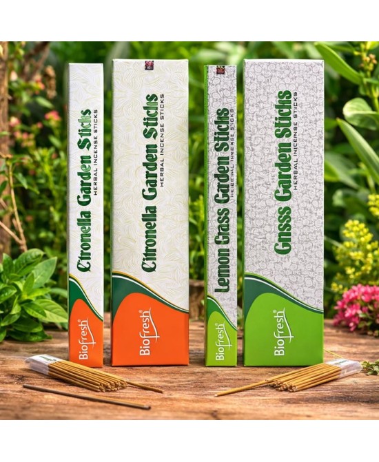 Caja de Incienso BioFresh Garden con varillas extralargas para exterior.