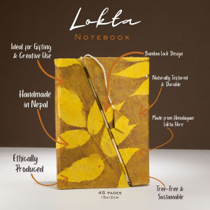 Cuaderno Lokta Floral Artesanal con Cierre de Bambú