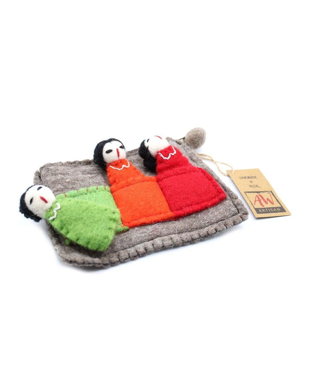 Estuche de Fieltro con Marionetas de Dedo Infantil y Creativo
