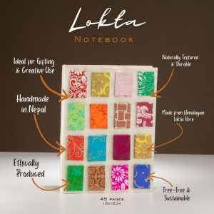 Cuadernos lokta patrones florales con cierre de bambú