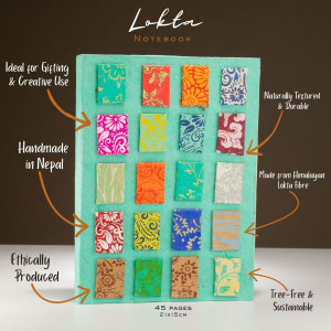 Cuadernos lokta patrones florales con cierre de bambú