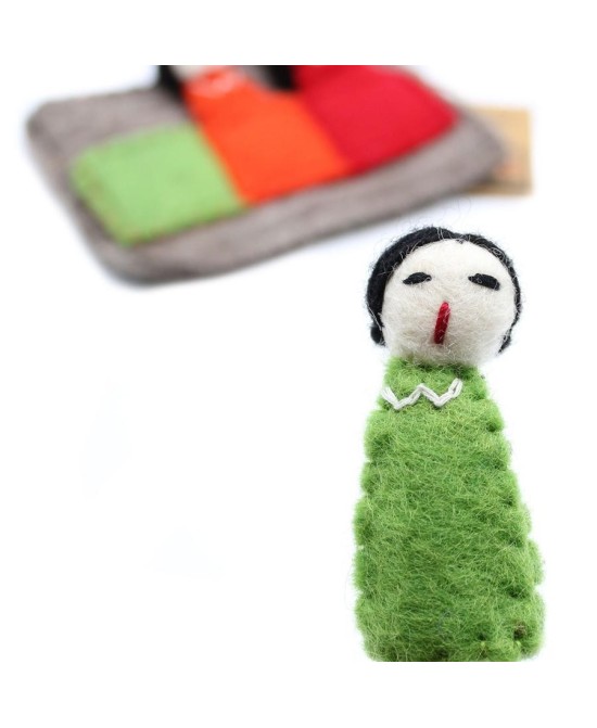Estuche de Fieltro con Marionetas de Dedo Infantil y Creativo