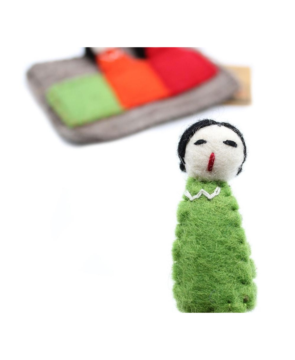 Estuche de Fieltro con Marionetas de Dedo Infantil y Creativo