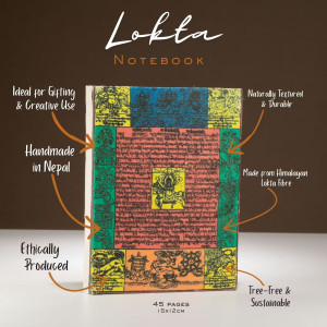Cuaderno Lokta banderas de oración artesanal