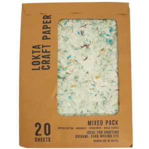 Papel Lokta pack mixto floral A4 ideal para tarjetas, scrapbooking, journaling y manualidades creativas.