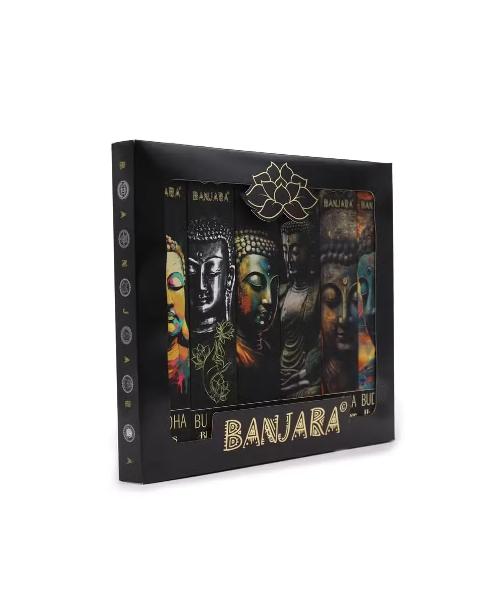 Set de regalo de incienso Buda con seis fragancias artesanales.