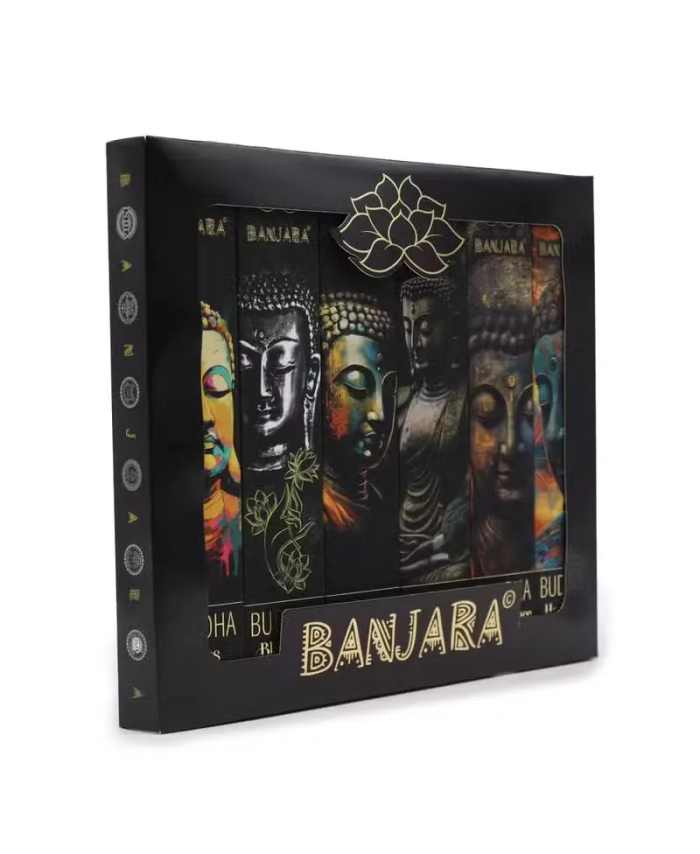 Set de regalo de incienso Buda con seis fragancias artesanales.