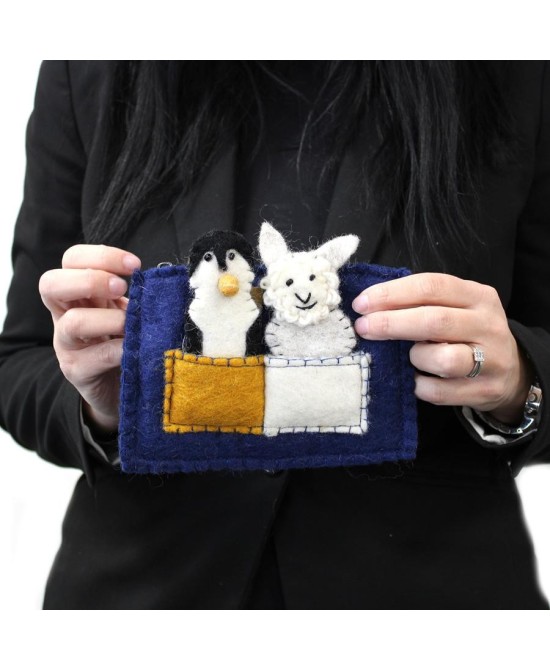 Estuche de Fieltro con Marionetas de Dedo Infantil y Creativo