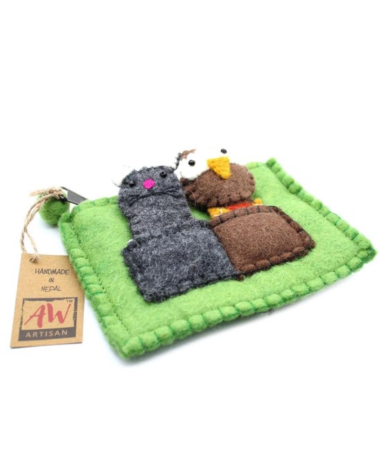 Estuche de Fieltro con Marionetas de Dedo Infantil y Creativo