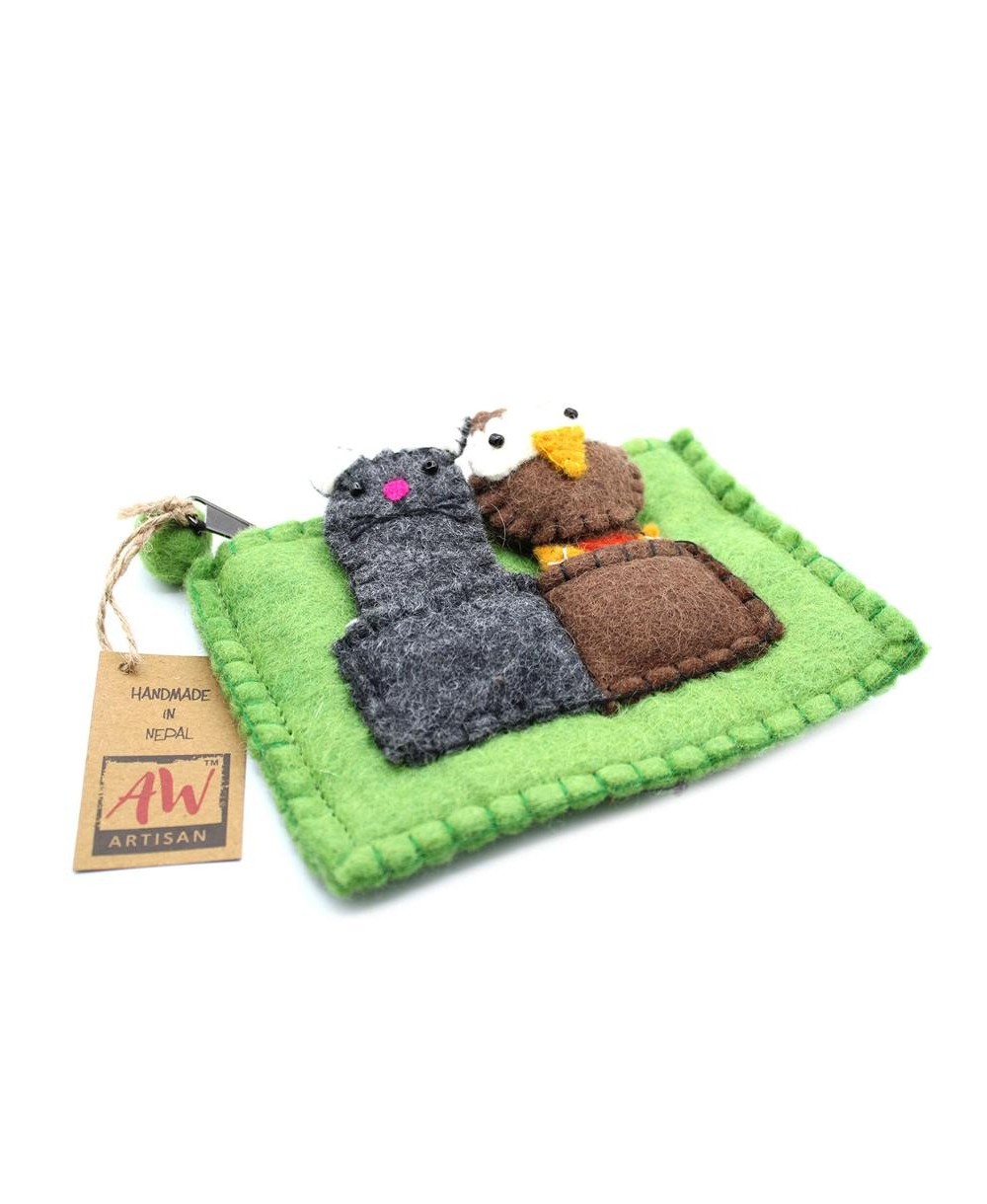 Estuche de Fieltro con Marionetas de Dedo Infantil y Creativo
