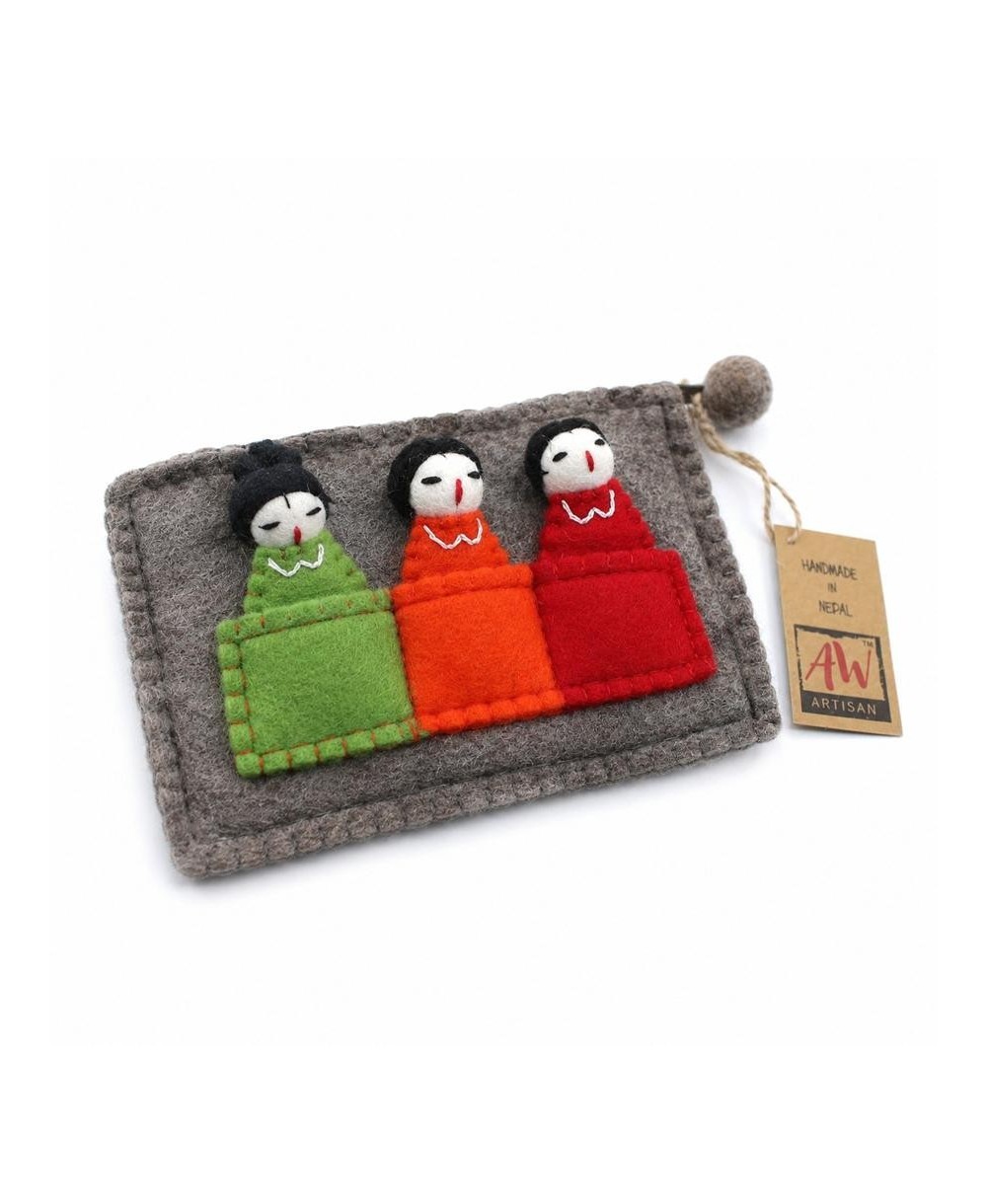 Estuche de Fieltro con Marionetas de Dedo Infantil y Creativo