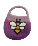 Bolso de fieltro con abeja y cierre magnético artesanal