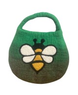 Bolso de fieltro con abeja y cierre magnético artesanal