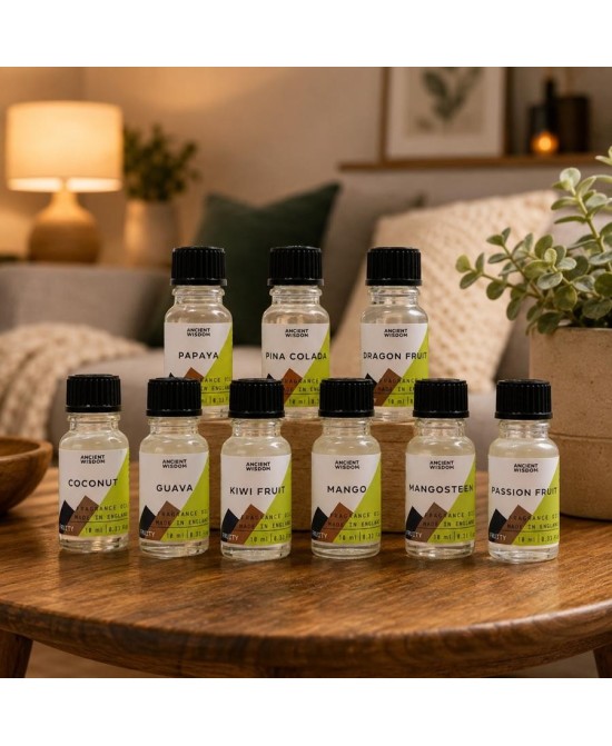 Frasco de aceite de fragancia tropical de 10 ml para quemadores y difusores.
