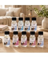 Colección de aceites de fragancia frescos, herbales y limpios para quemadores y difusores.