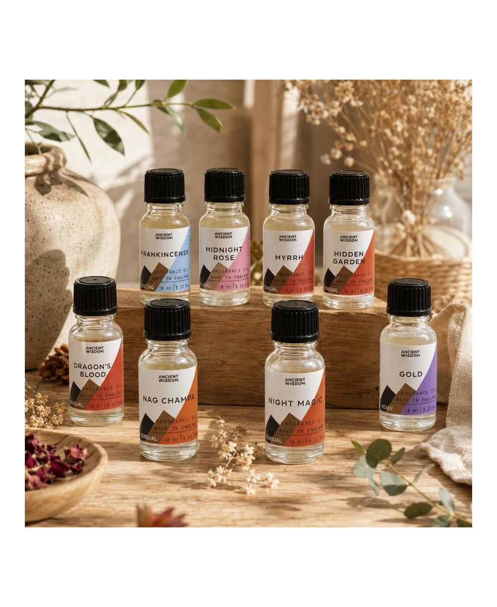 Frasco de aceite de fragancia místico de 10 ml para quemadores y difusores.