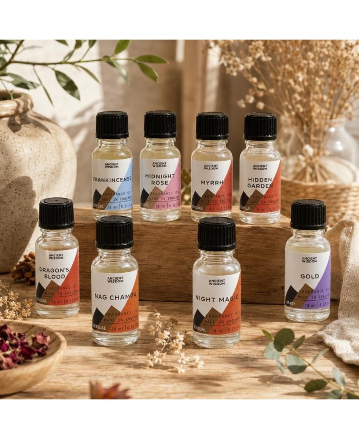 Frasco de aceite de fragancia místico de 10 ml para quemadores y difusores.