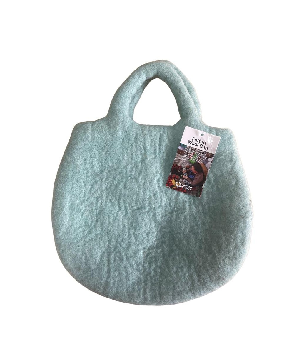 Bolso de fieltro artesanal con diseños naturales 35x27 cm