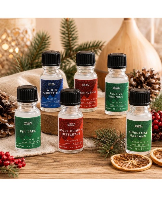 Frasco de aceite de fragancia navideña de 10 ml para quemadores y difusores.