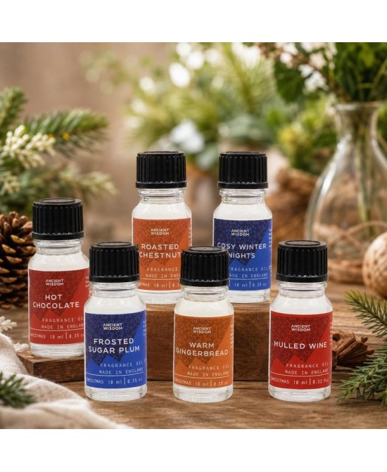 Frasco de aceite de fragancia navideña de 10 ml para quemadores y difusores.