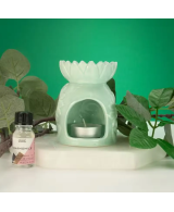 Quemador cerámico floral para aceites y ceras