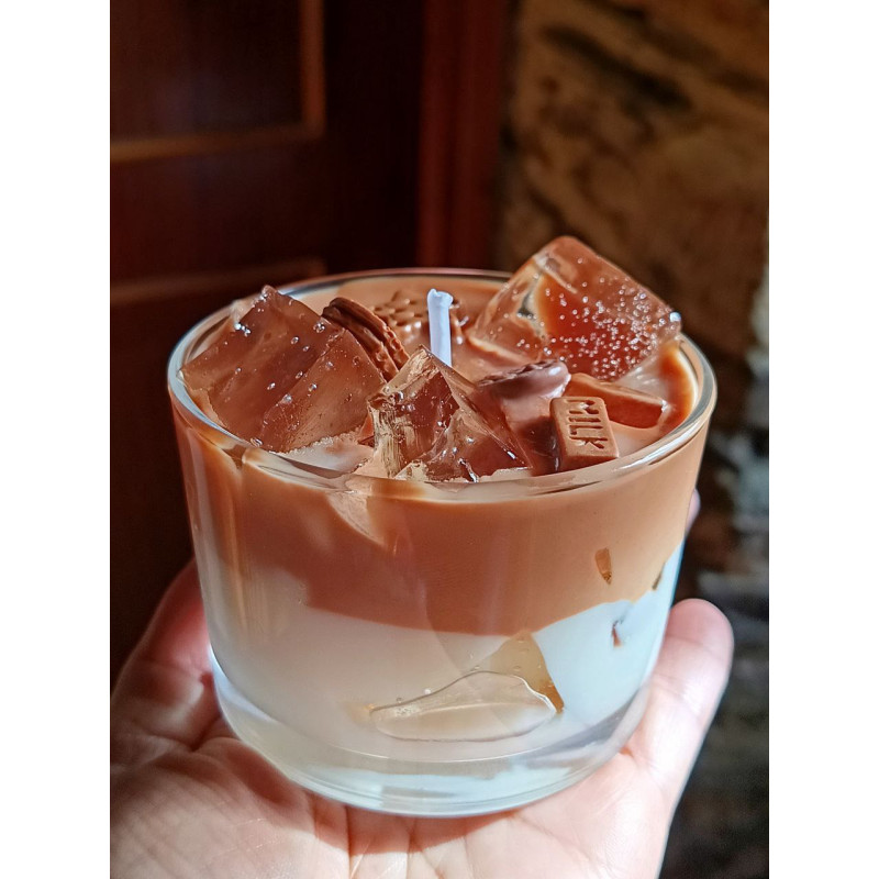 Vela artesanal leche con chocolate y galletas | Jessimistica