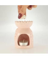 Quemador cerámico floral para aceites y ceras