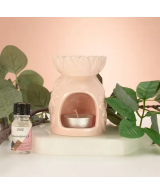 Quemador cerámico floral para aceites y ceras