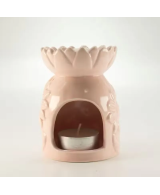 Quemador cerámico floral para aceites y ceras