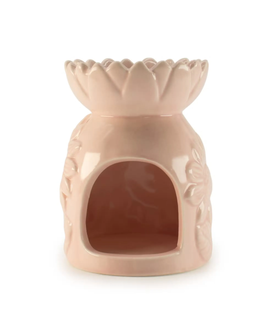 Quemador cerámico floral para aceites y ceras