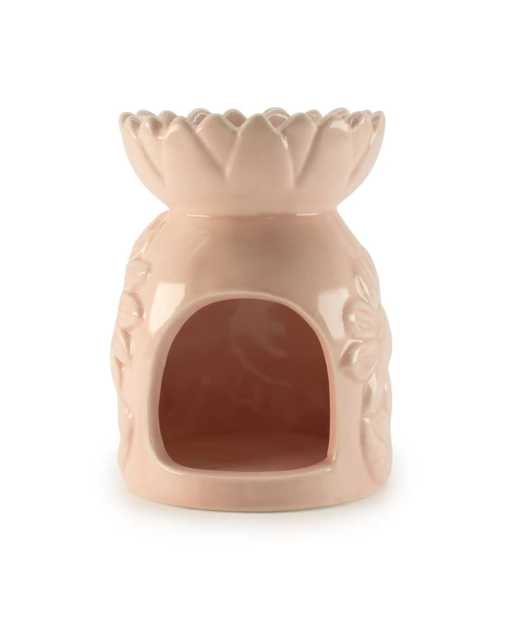 Quemador cerámico floral para aceites y ceras