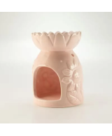 Quemador cerámico floral para aceites y ceras