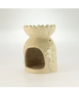 Quemador cerámico floral para aceites y ceras