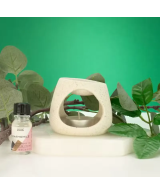 Quemador de Aceite Cerámico Zen Blanco Moteado | 3 Diseños