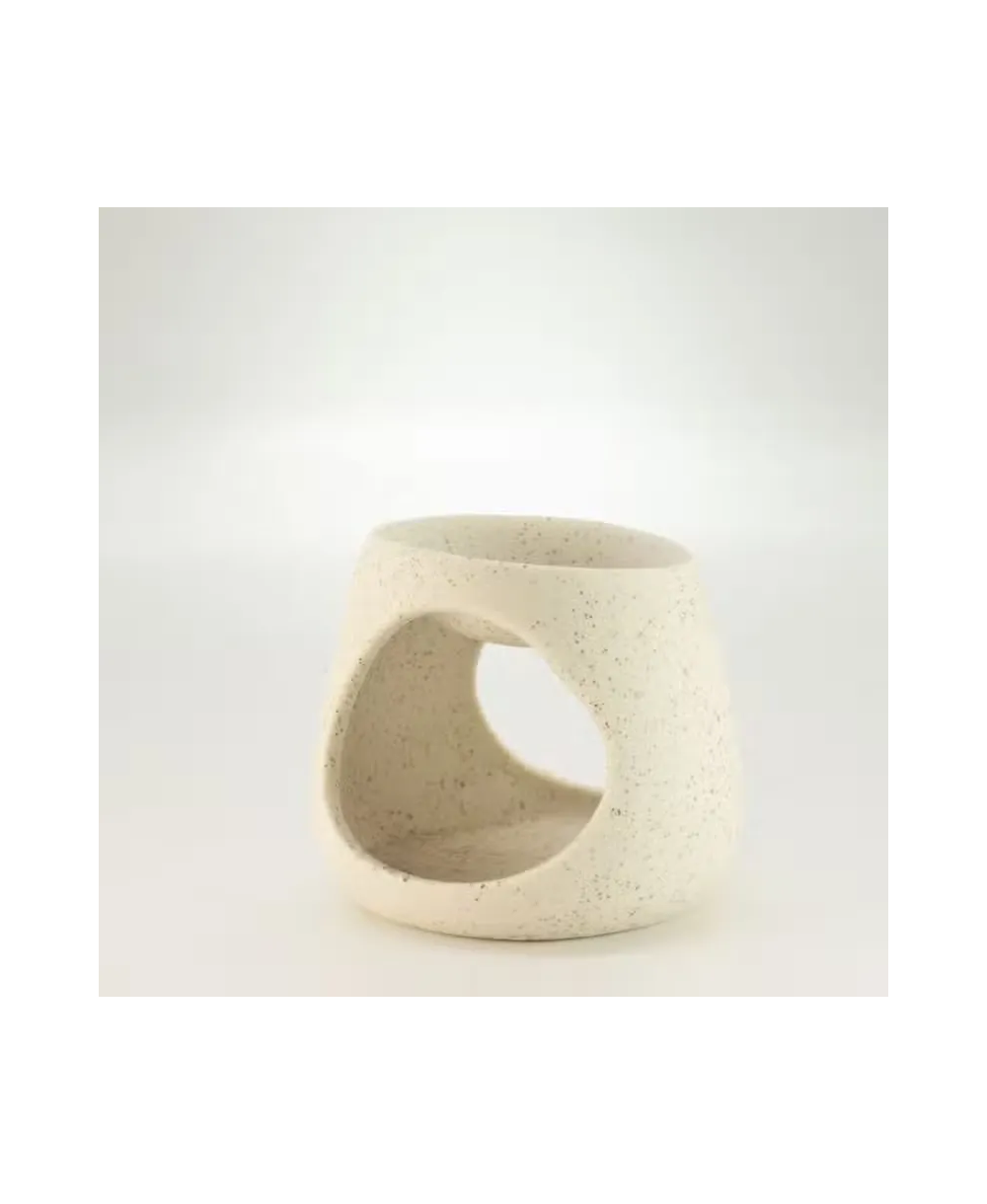 Quemador de Aceite Cerámico Zen Blanco Moteado | 3 Diseños