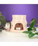 Quemador cerámico floral para aceites y ceras