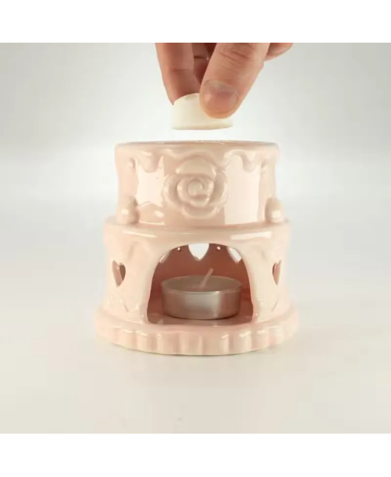Quemador cerámico floral para aceites y ceras