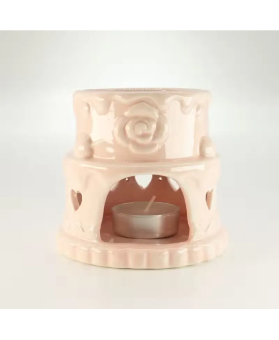 Quemador cerámico floral para aceites y ceras