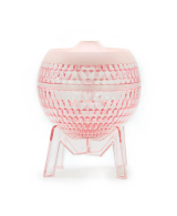 Difusor de aromas USB rosa con diseño transparente y luz LED para aceites esenciales.