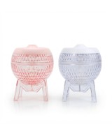 Difusor de aromas USB rosa con diseño transparente y luz LED para aceites esenciales.