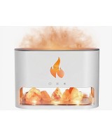 Difusor de aromas Blaze con sal del Himalaya, efecto llama y conexión USB-C para aceites esenciales.