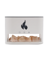 Difusor de aromas Blaze con sal del Himalaya, efecto llama y conexión USB-C para aceites esenciales.