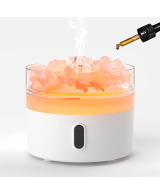 Difusor de aromas con sal del Himalaya, efecto llama y luz LED.